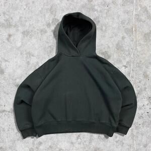 Essential Cropped Fit Blank Black Hoodie